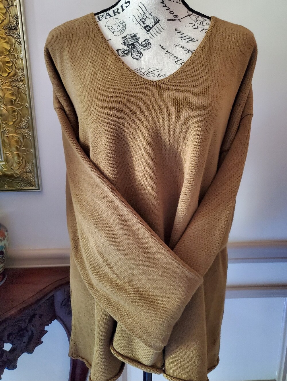 Vintage Chava! Classic Slouchy Cotton Pullover Sweater Goblin Brown